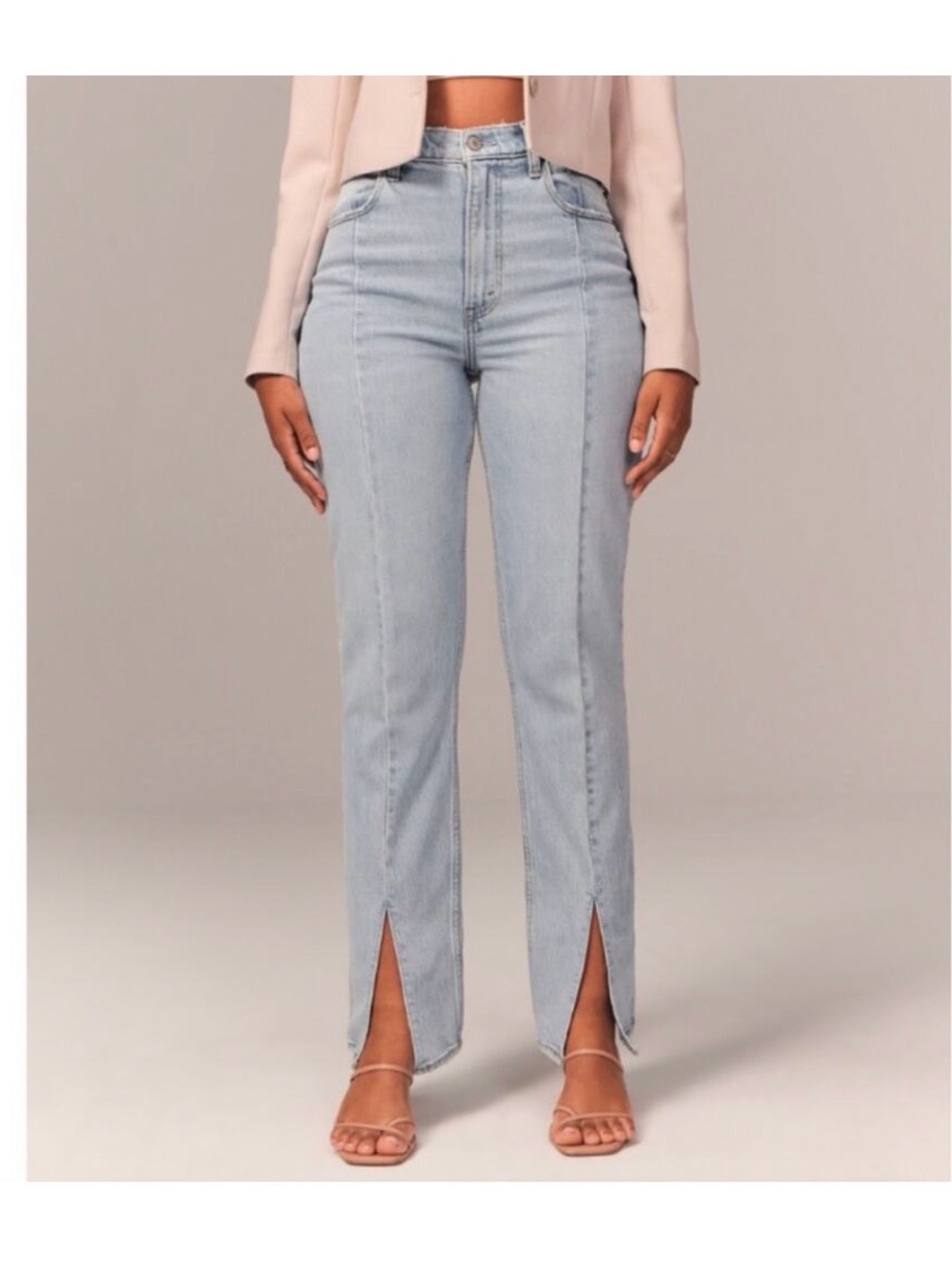 Abercrombie & Fitch Light Blue Ultra High-Rise Straight Jeans